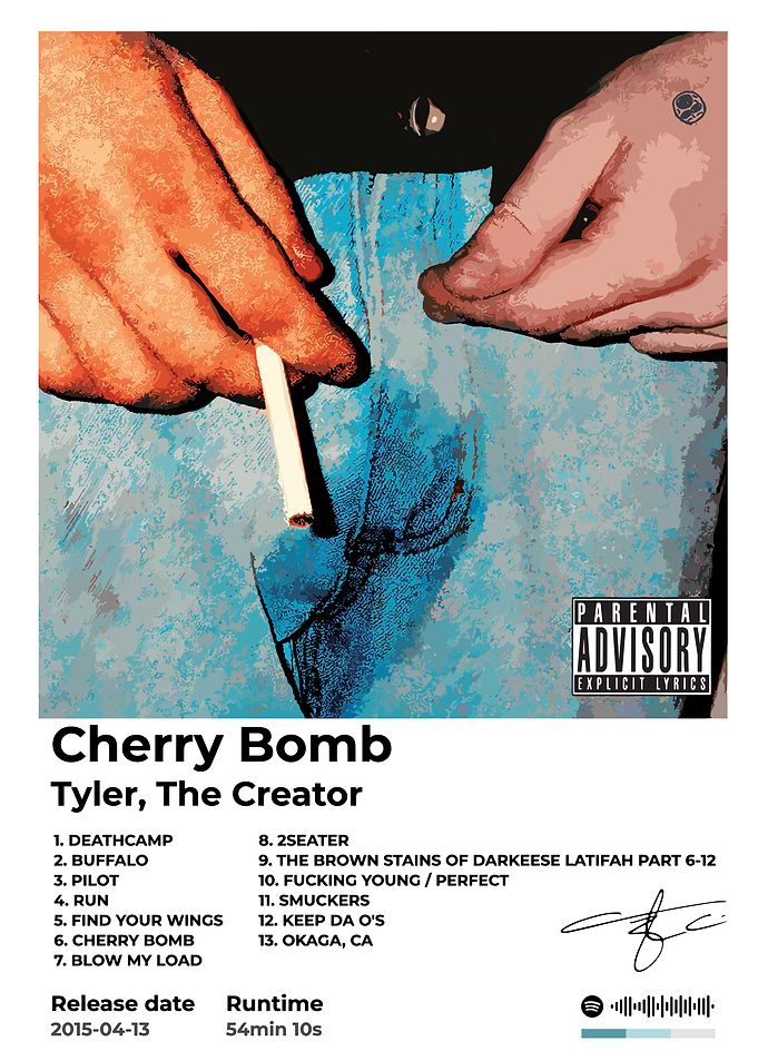 Tyler the creator Cherry Bomb Album Cover Art