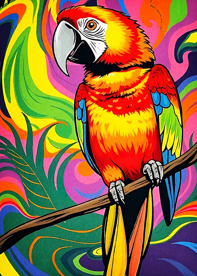 Colorful Parrot Branch