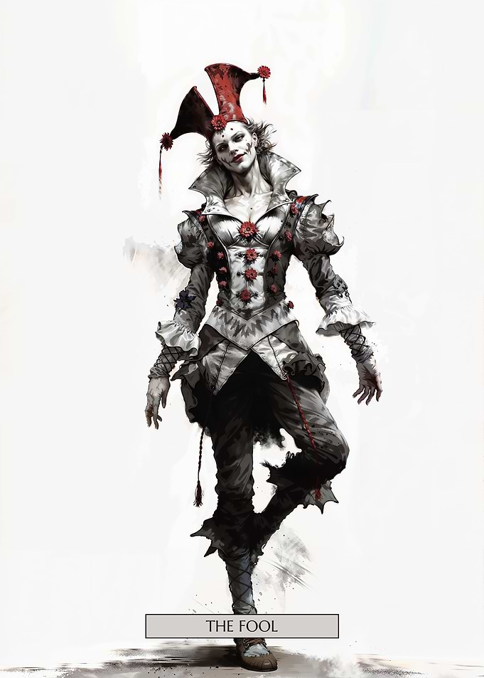 The Fool Tarot Card - Darkness Series