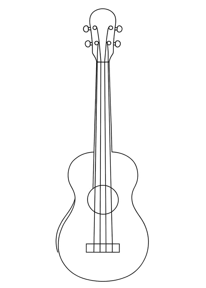 Ukulele Minimalist Line Art