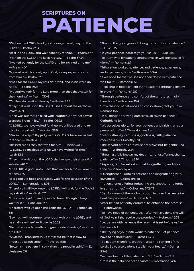 Scriptures on Patience - Bible Verses