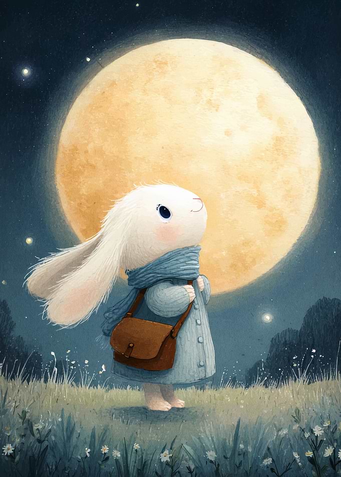 Bunny under the moon