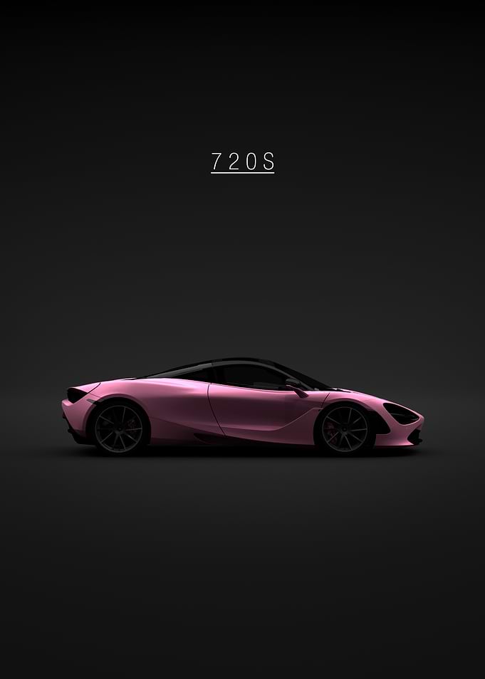 Pink McLaren 720S on Black Background