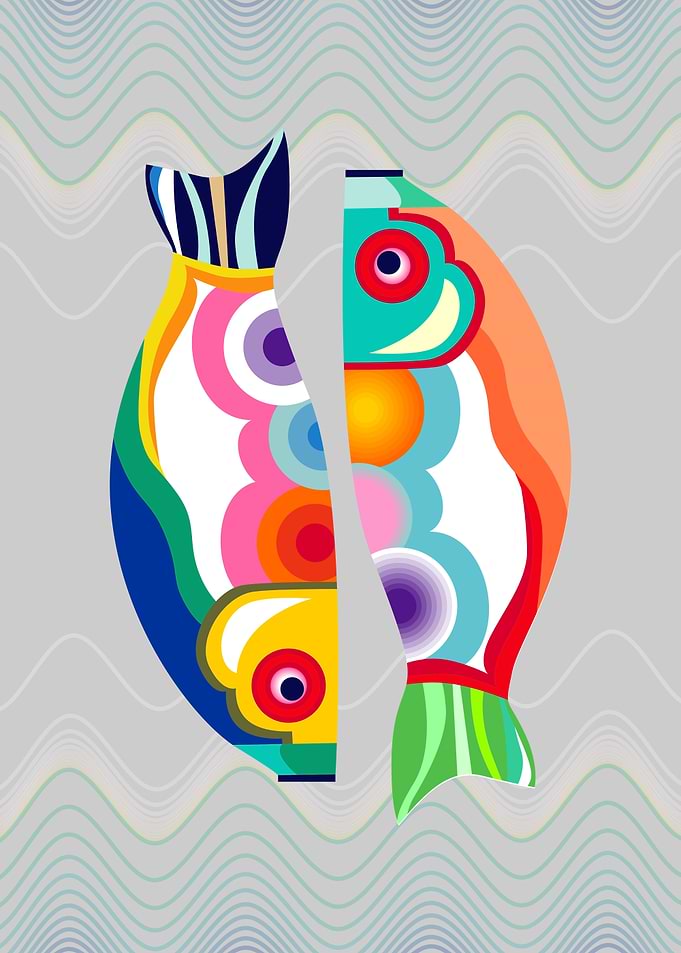 Colorful Abstract Fish Illustration