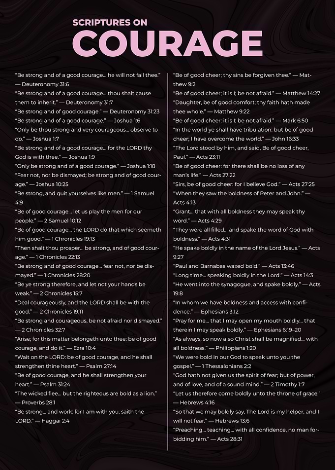 Scriptures on Courage - Bible Verses