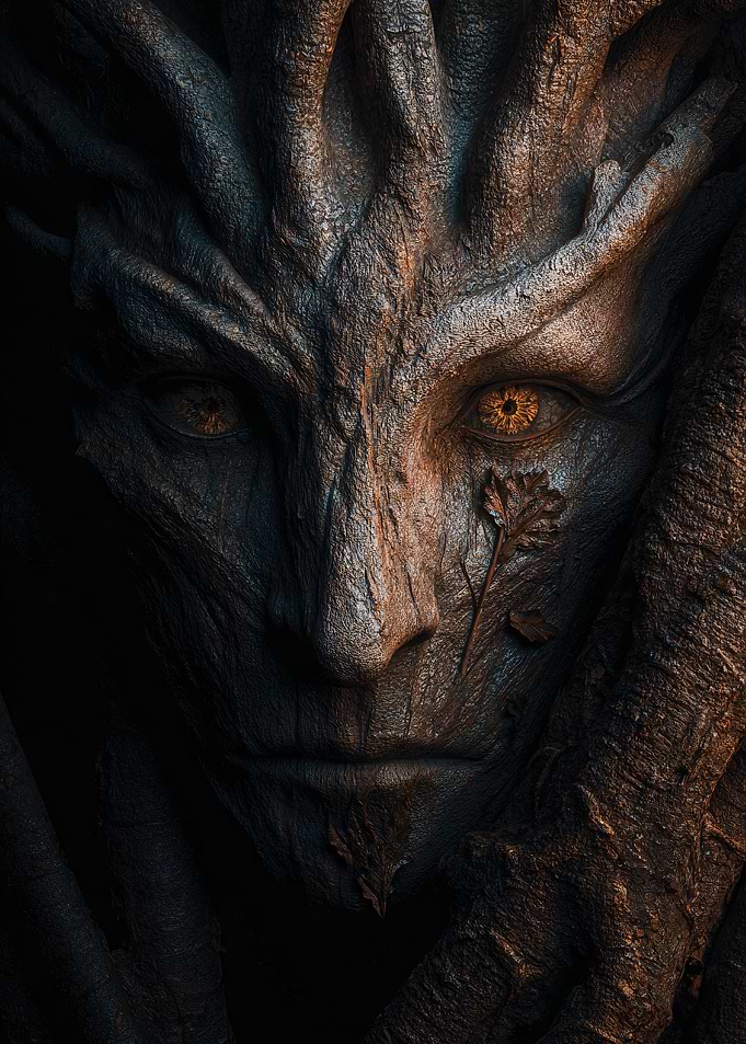 Mystical Tree Spirit Face