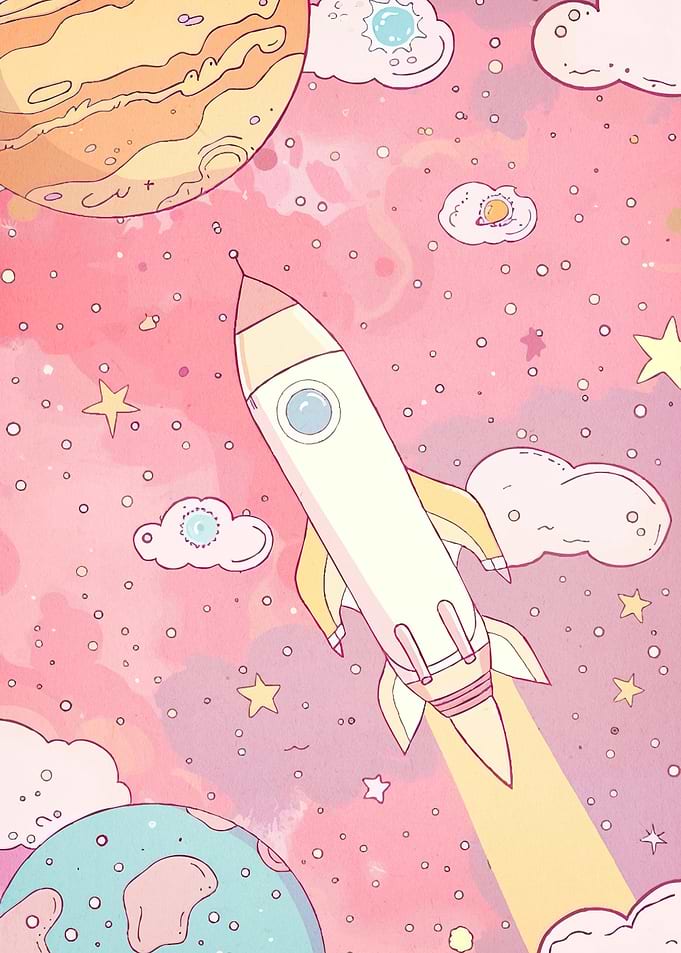 Pastel Space Rocket