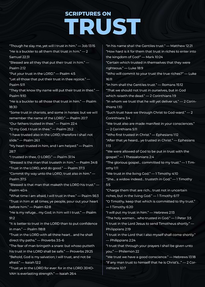 Scriptures on Trust: Bible Verses