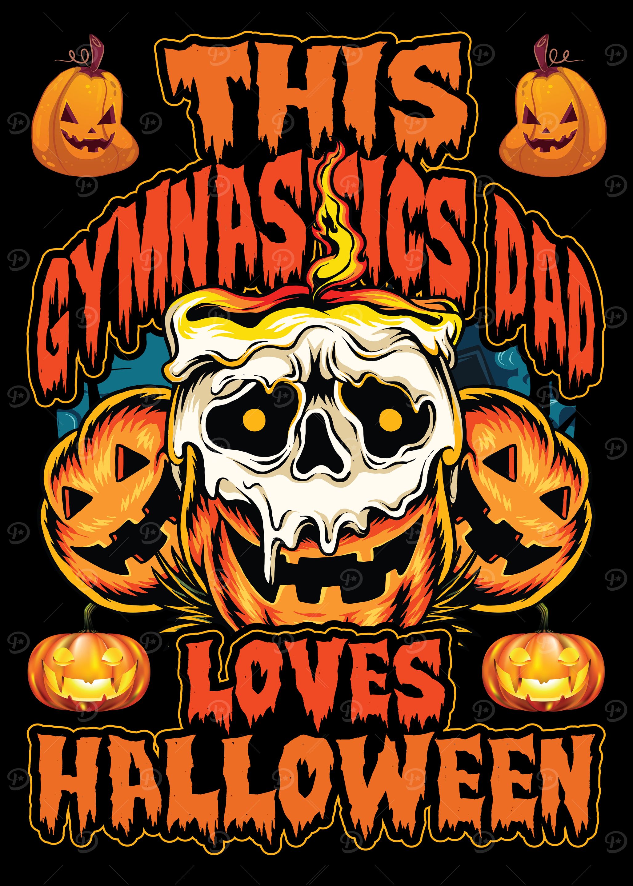 Gymnastics Dad Loves Halloween Design