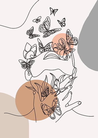 Minimalist Butterfly Line Art
