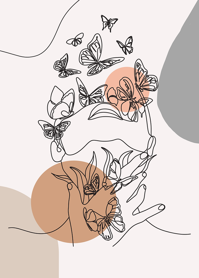 Minimalist Butterfly Line Art