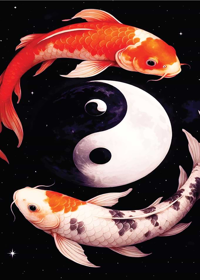 Koi Fish Yin Yang Art