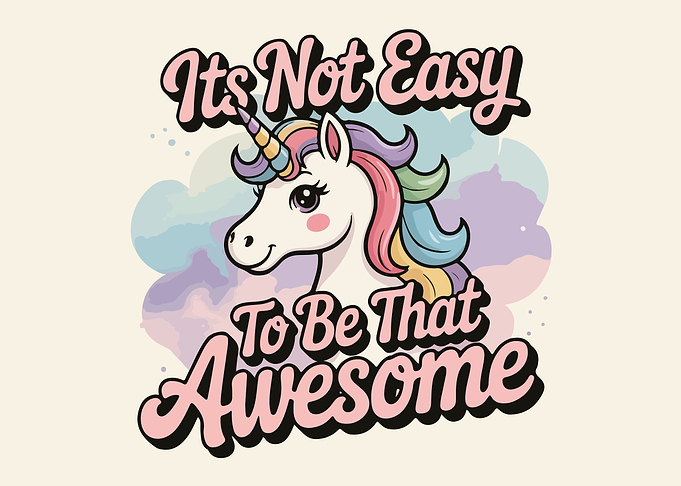 Awesome Unicorn Cartoon Illustration