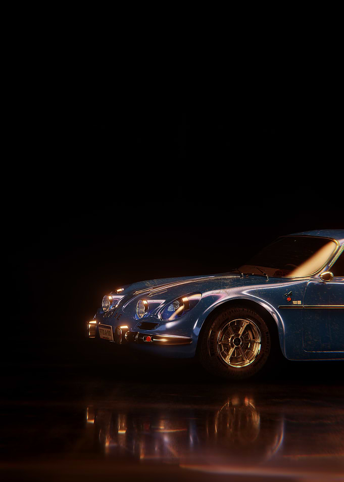 Blue Alpine Classic Car