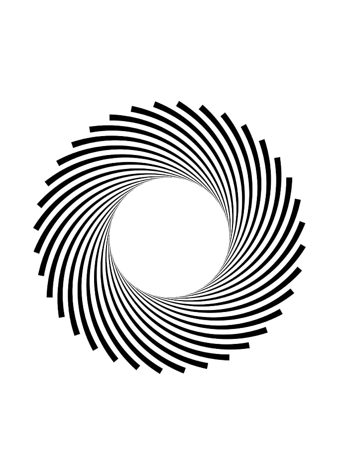 Abstract Black and White Spiral Design