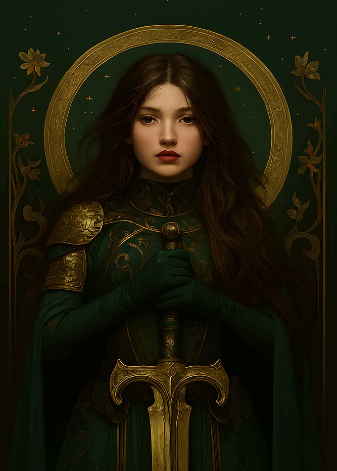 Emerald Knight with Golden Sword