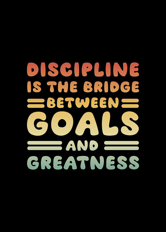 Discipline is the Bridge Text Art Retro Motivation