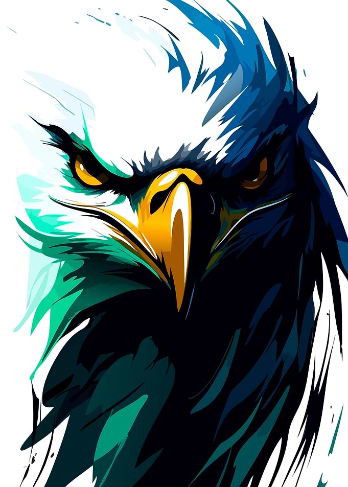 Eagle Portrait in Bold Colors