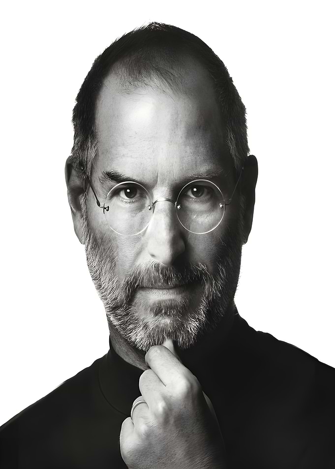 Steve Jobs Portrait in Black and White