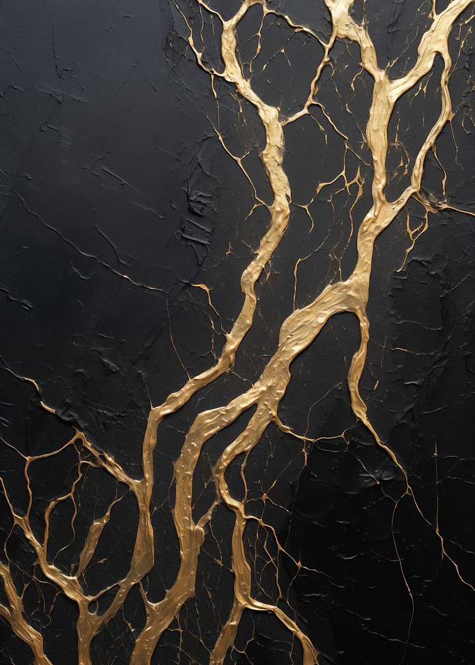 Abstract Black Gold Vein