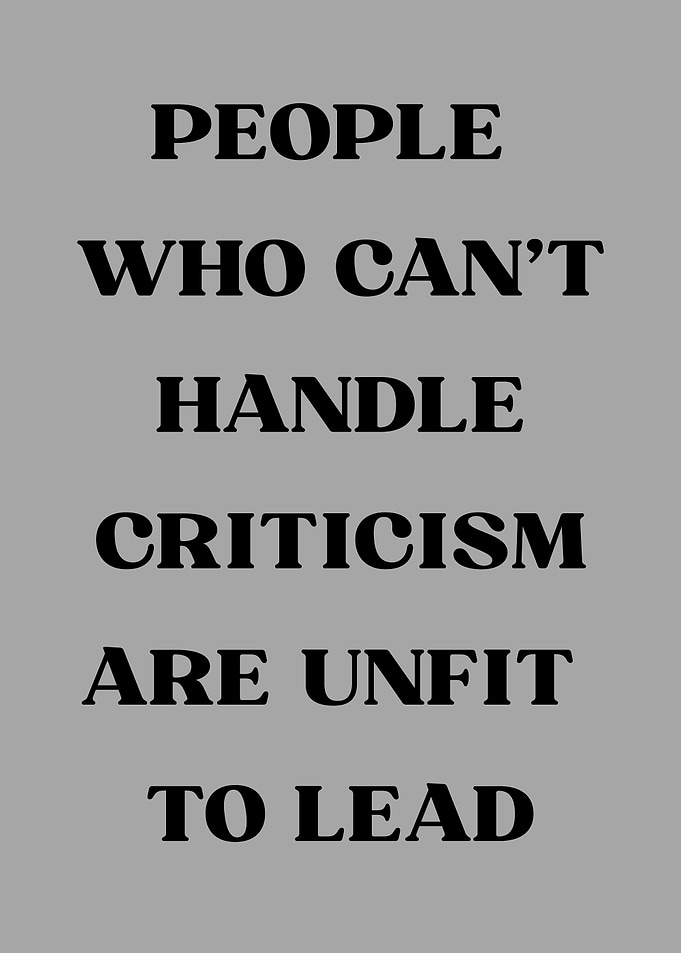 Handle Criticism and Leadership Text Art