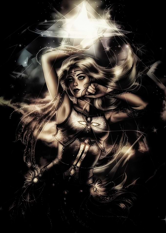 Warrior Woman with Starry Light
