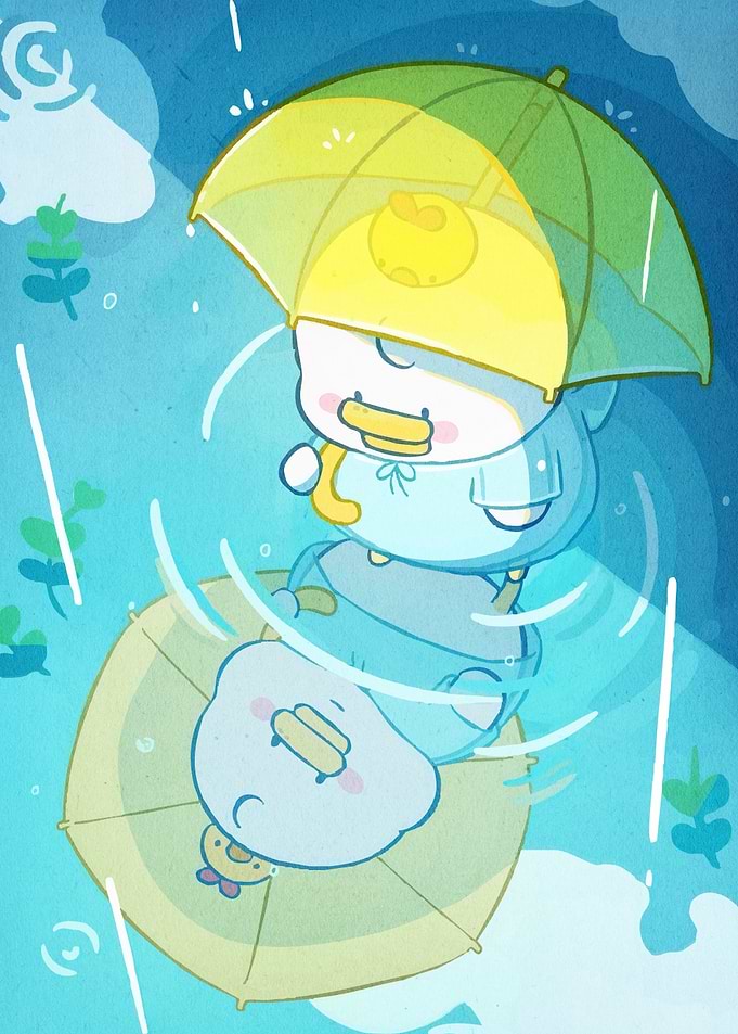 Cute Duckling Rain