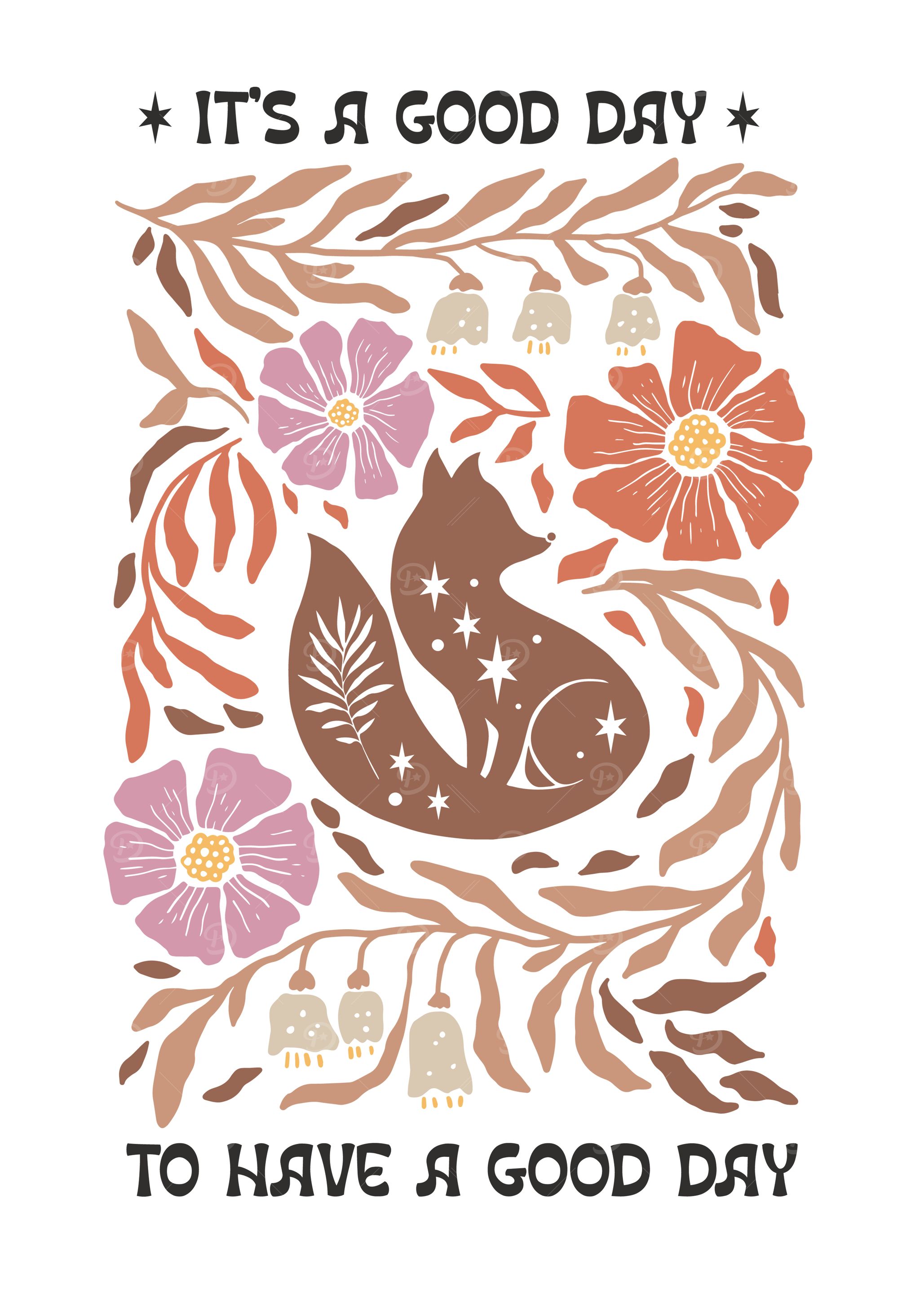 It's a Good Day Floral Fox
