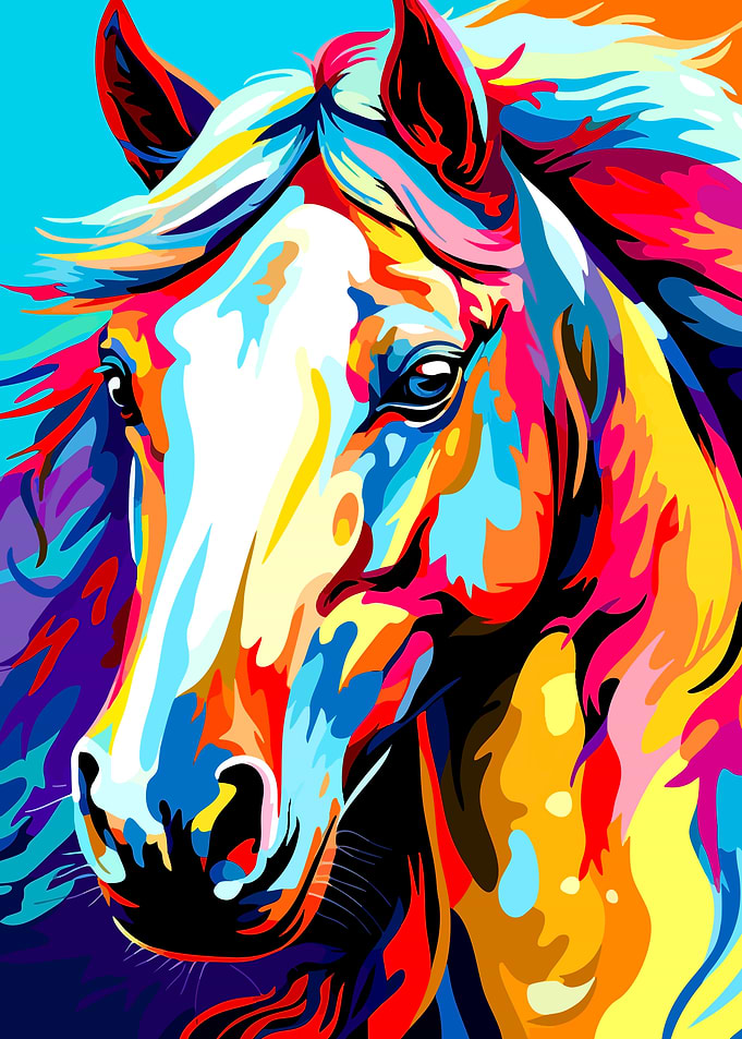 Colorful Horse Portrait Pop Art