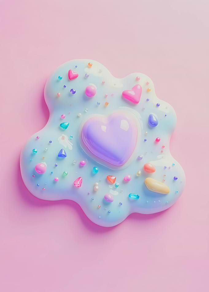 Pastel Heart Slime with Sprinkles