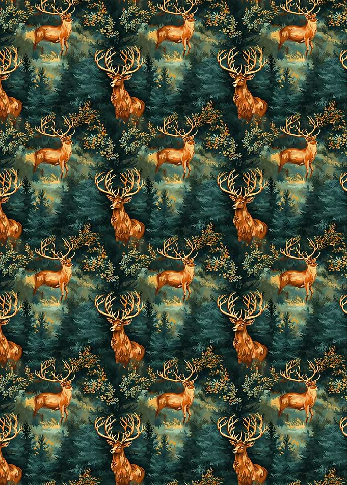 Deer in Forest Pattern