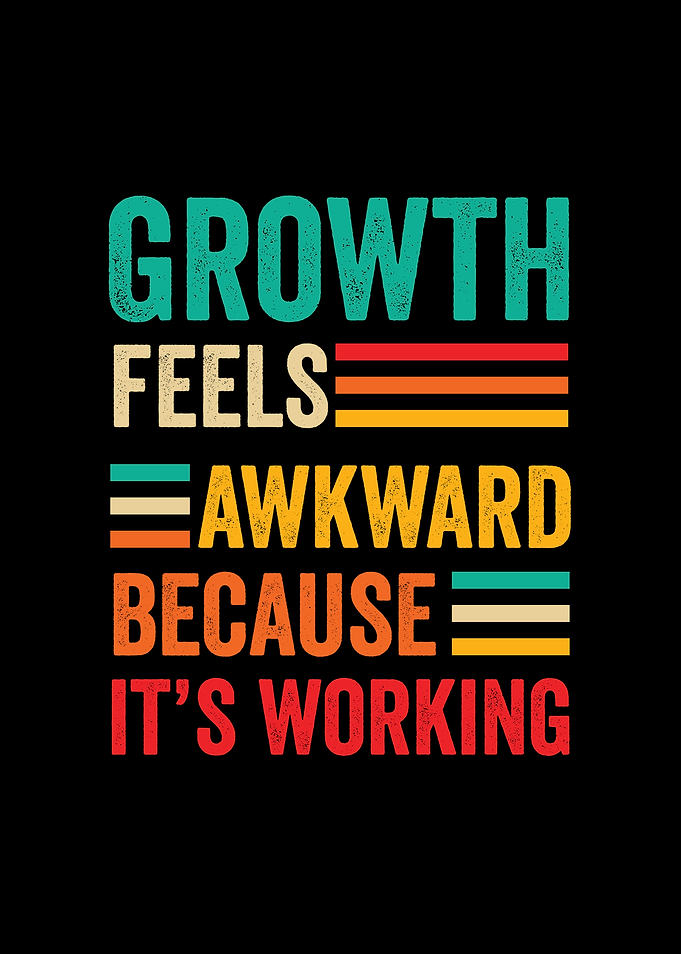 Growth Feels Awkward Retro Text Art