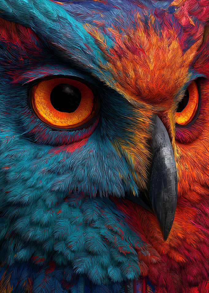 Colorful Owl Portrait
