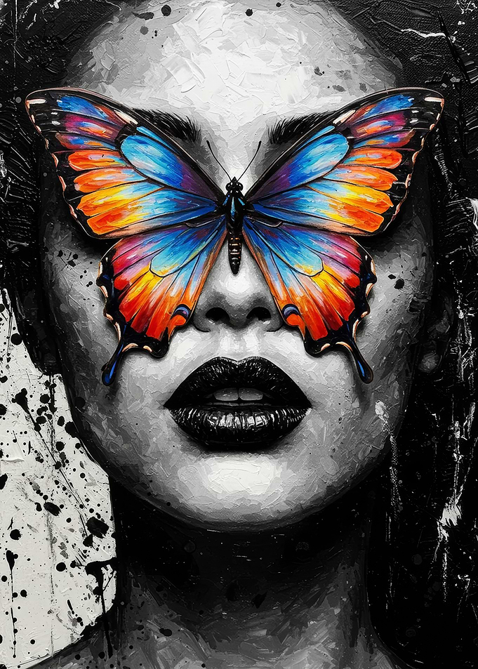 Butterfly Vision: Woman in Monochrome