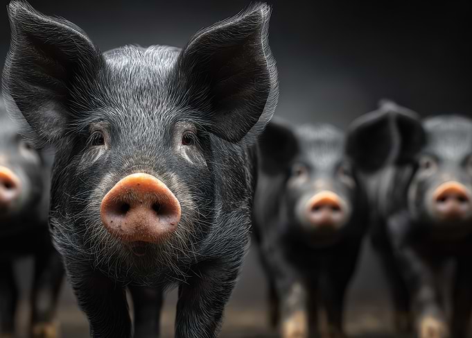 Black Pigs Portrait