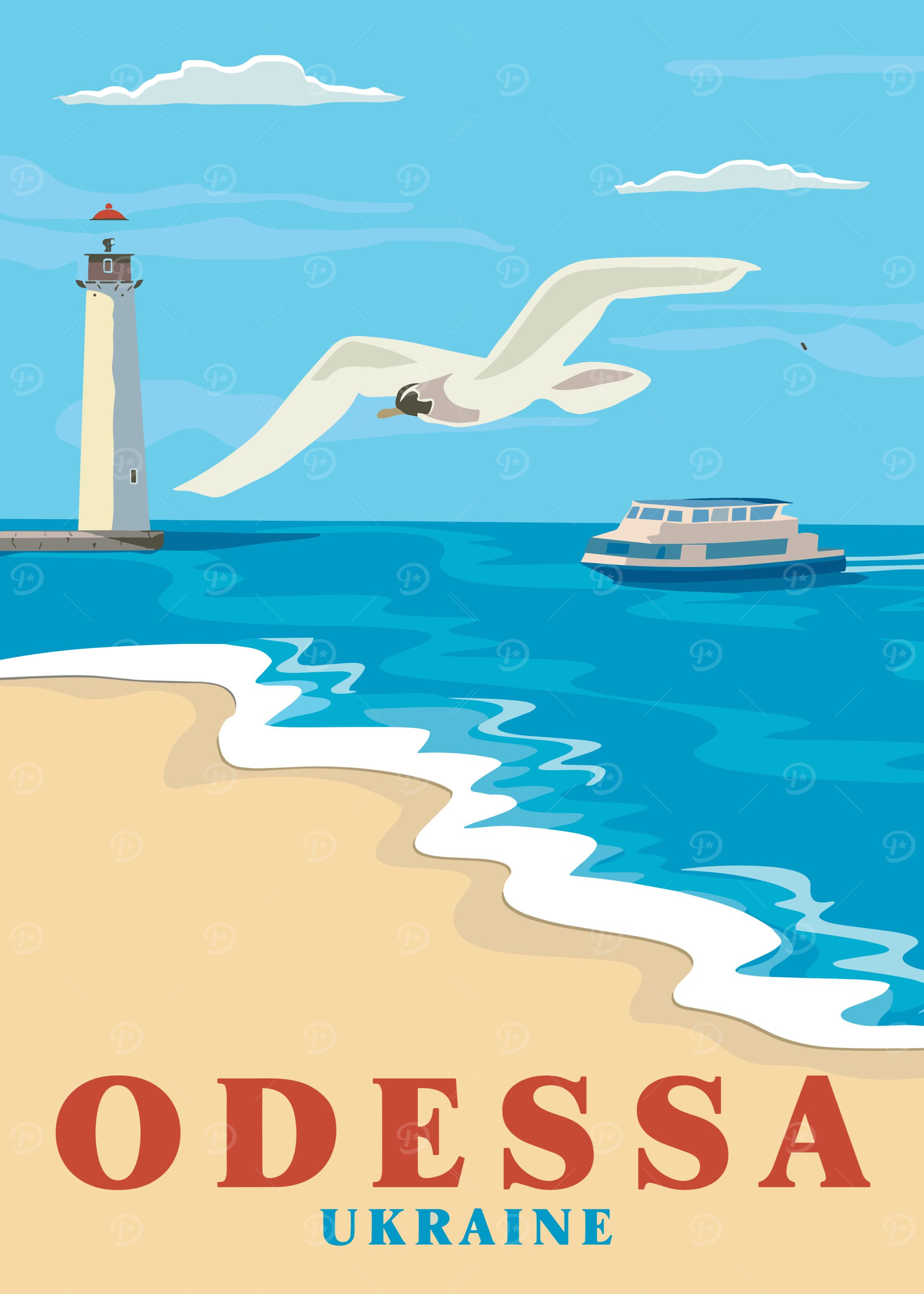 Odessa, Ukraine Travel Poster