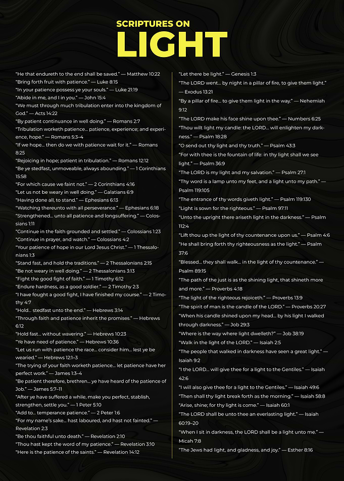Scriptures on Light: Bible Verses