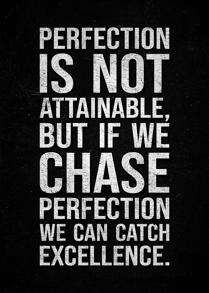 Perfection and Excellence Text Art