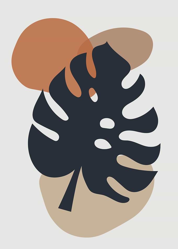 Minimalist Monstera Leaf Art Print
