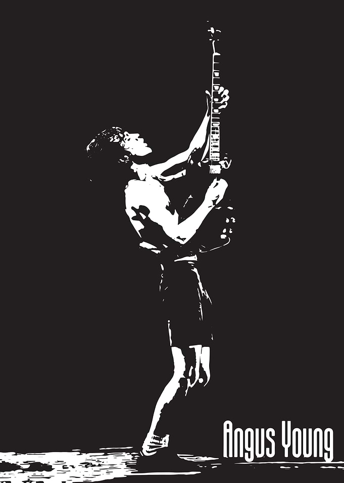 Angus Young Guitar Silhouette