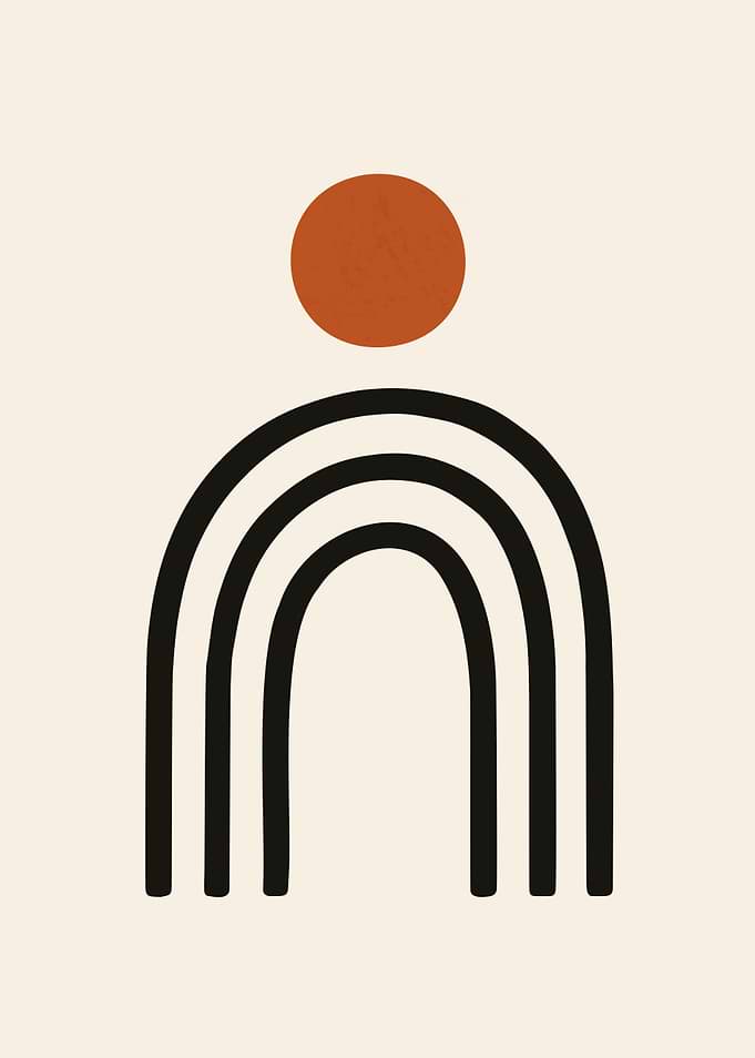Minimalist Abstract Arch and Circle