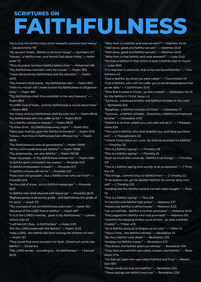 Scriptures on Faithfulness List