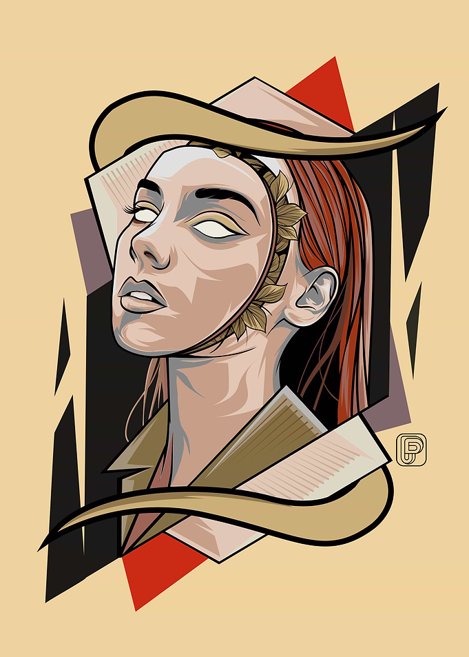 Futuristic Woman – Geometric Abstract Portrait