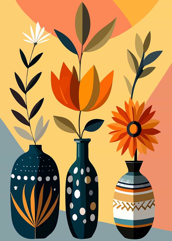 Floral Still Life with Vases