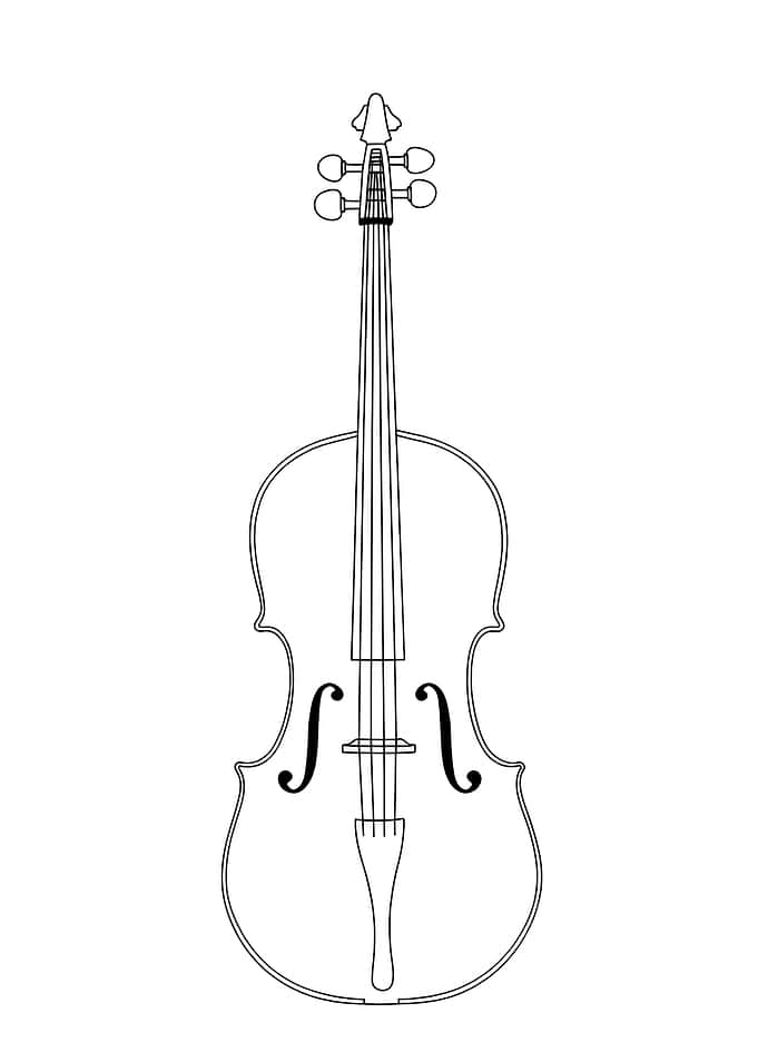 Cello Minimalist Line Art
