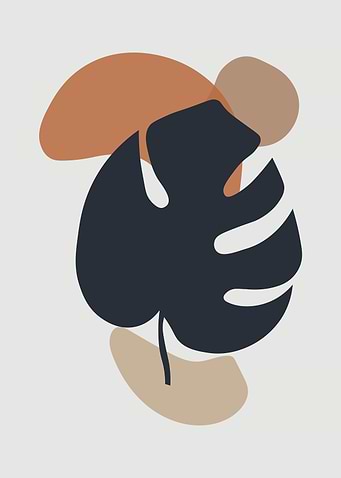 Abstract Monstera Leaf Art