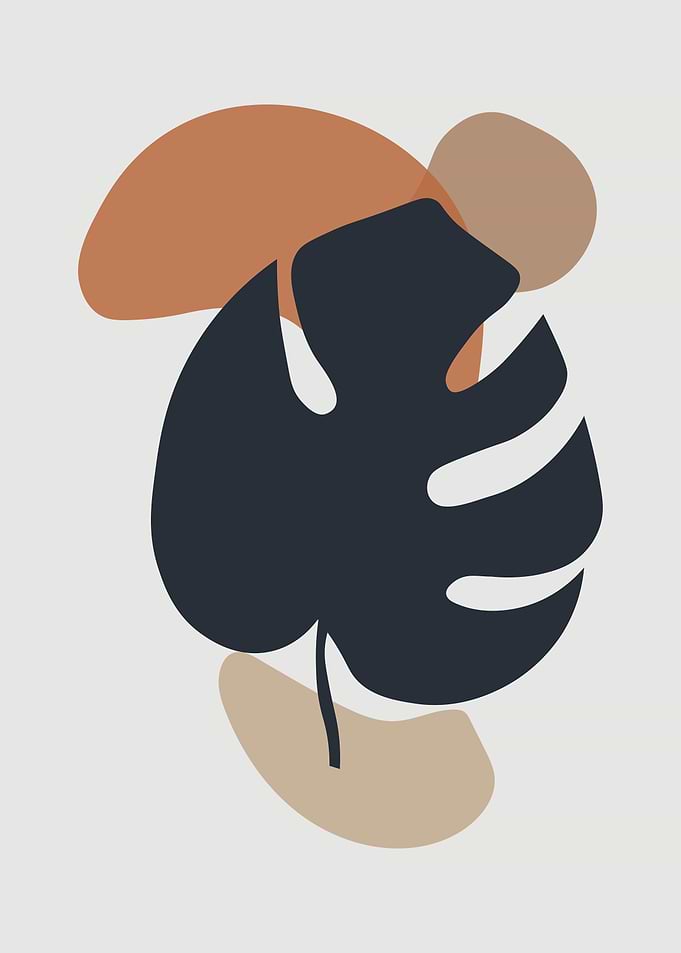 Abstract Monstera Leaf Art