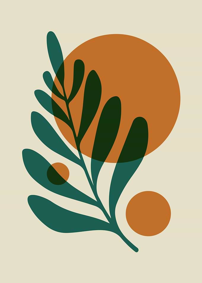 Abstract Botanical Art with Circles