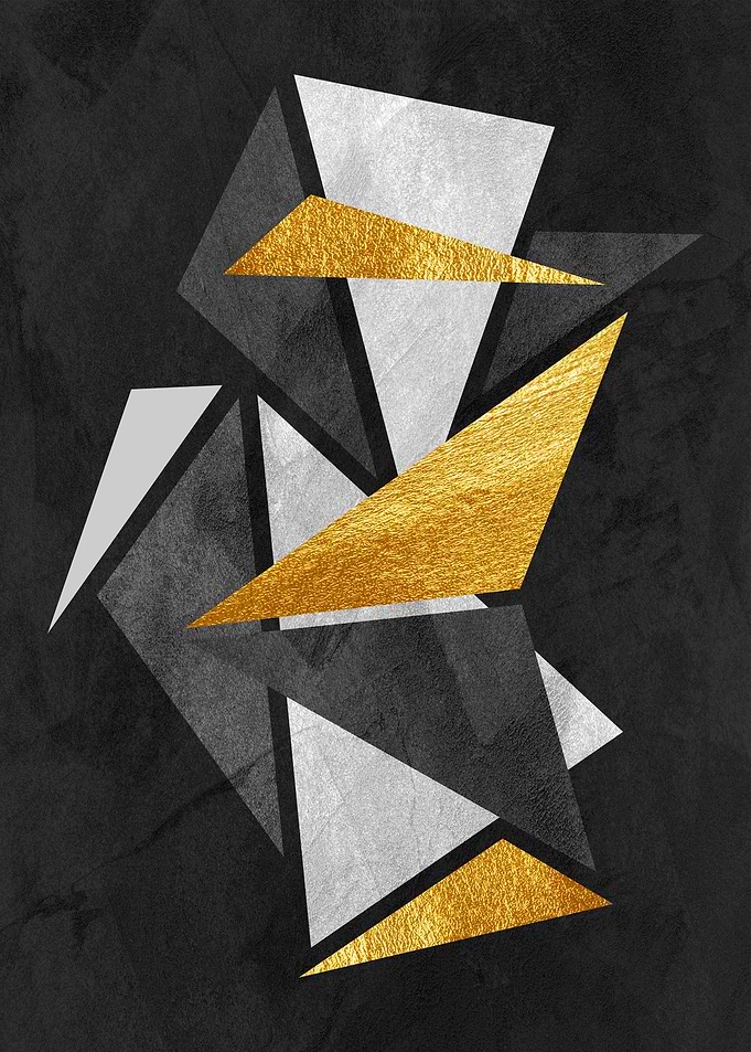 Black Gold Geometric Art