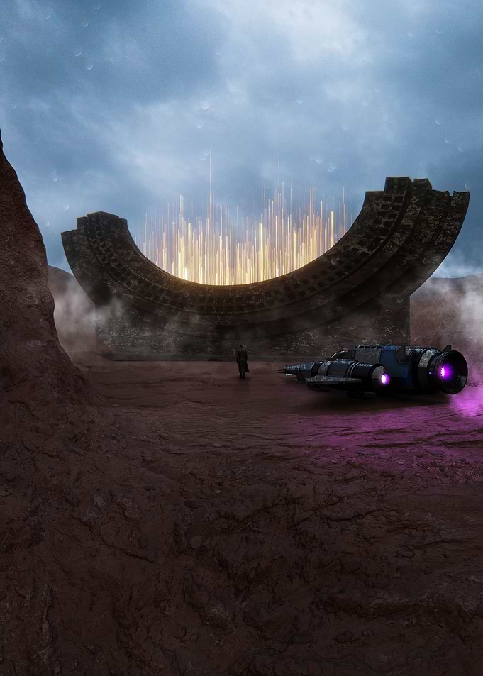 Sci-Fi Portal on a Red Planet